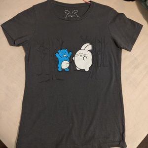 3/$10 Fat Rabbit Farm Poke t-shirt - Gray, Size S